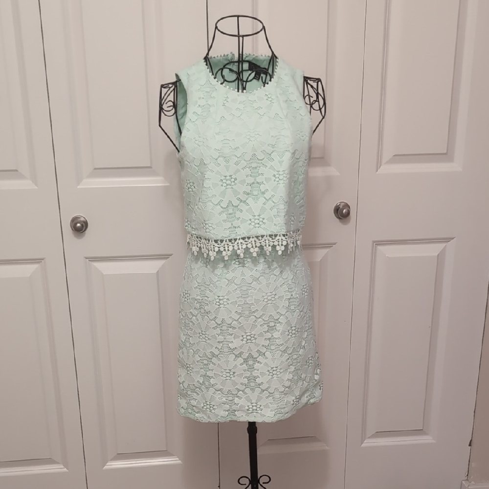 Topshop Mint Lace Dress